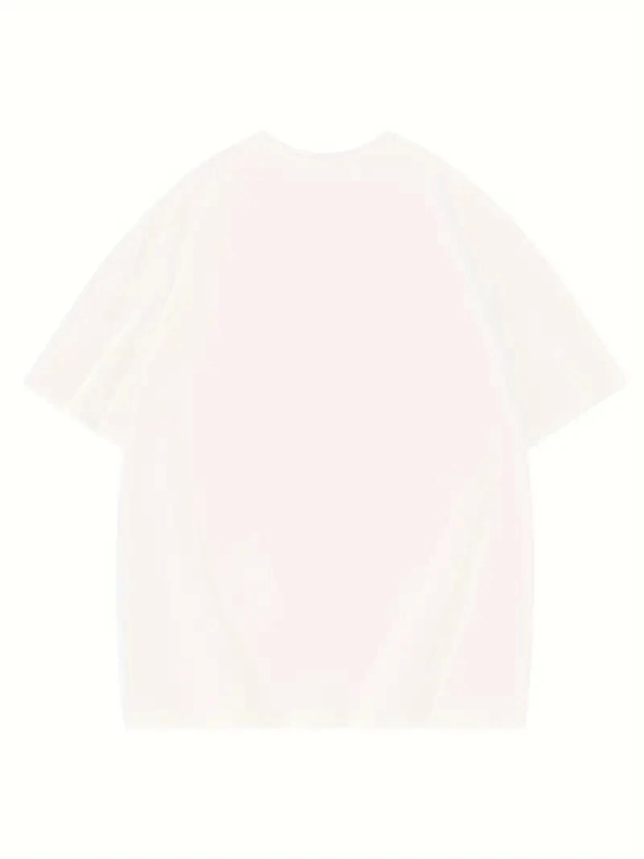 Thousand Baskılı Oversize Bisiklet Yaka T-shirt - Beyaz (158925)