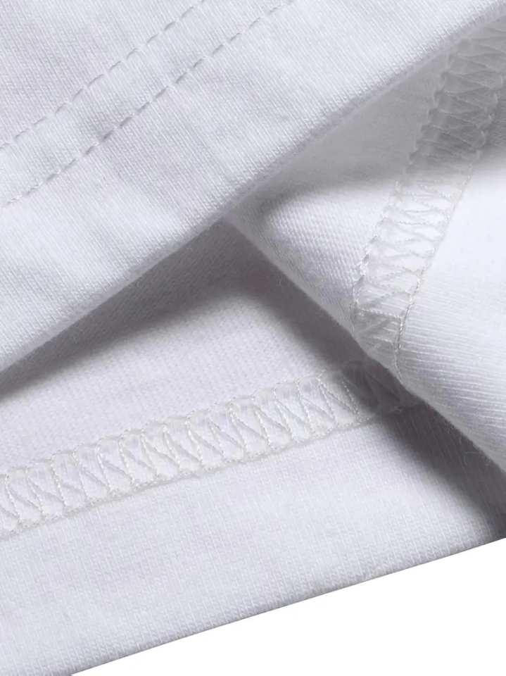 Baskılı Oversize Bisiklet Yaka T-shirt - Beyaz (158948)