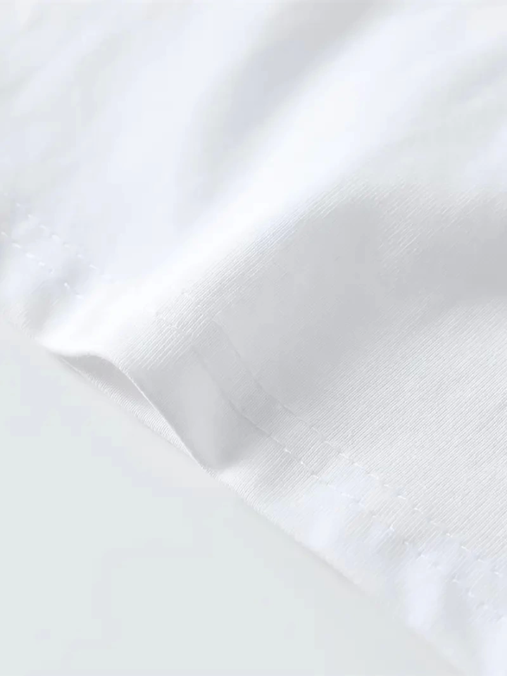 Baskılı Oversize Bisiklet Yaka T-shirt - Beyaz (158961)