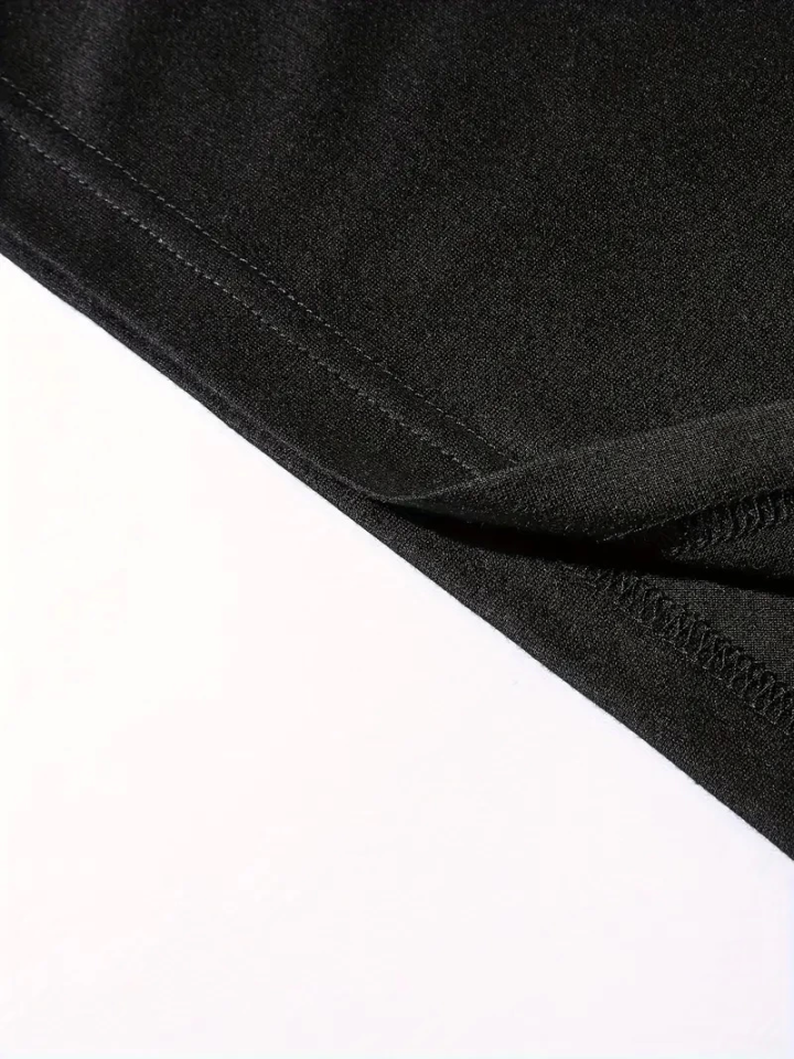 Baskılı Oversize Bisiklet Yaka T-shirt - Siyah (158963)