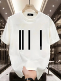 Baskılı Oversize Bisiklet Yaka T-shirt - Beyaz (159026)