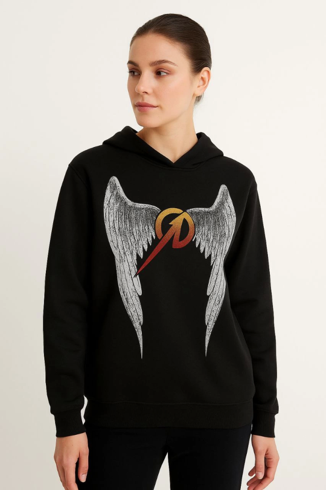 Metallica İki İplik Kapüşonlu Ön Ve Arka Baskılı Hoodie - Siyah (171718)