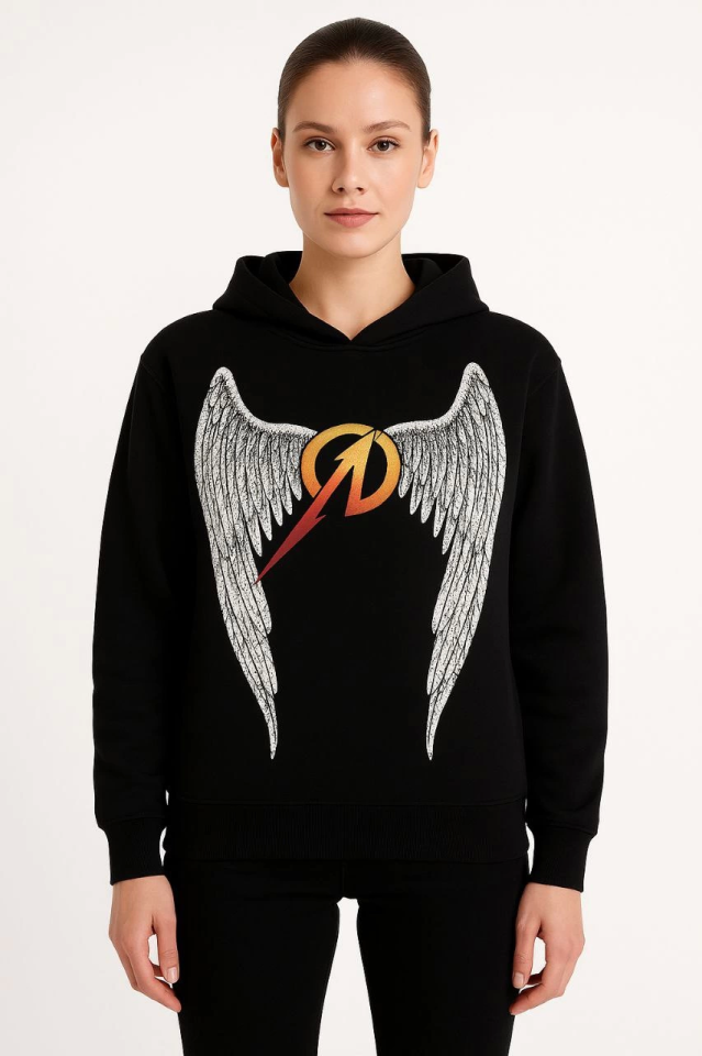 Metallica İki İplik Kapüşonlu Ön Ve Arka Baskılı Hoodie - Siyah (171718)