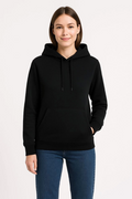 Üç İplik Kapüşonlu Kanguru Çepli SweatShirt Hoodie - Siyah (172566)
