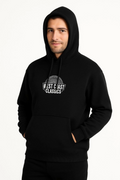 Erkek Üç İplik Kapüşonlu Ön Ve Arka Baskılı SweatShirt Hoodie - Siyah (172693)
