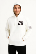 Üç İplik Kapüşonlu Ön Ve Arka Baskılı SweatShirt Hoodie - Beyaz (172694)