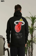 Unisex Kapşonlu Baskılı Sweetshirt Siyah