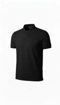Erkek Pike Kumaş Düğmeli Yaka Regular Fit Günlük Kısa Kol Tişört T-shirt - Siyah (181977)