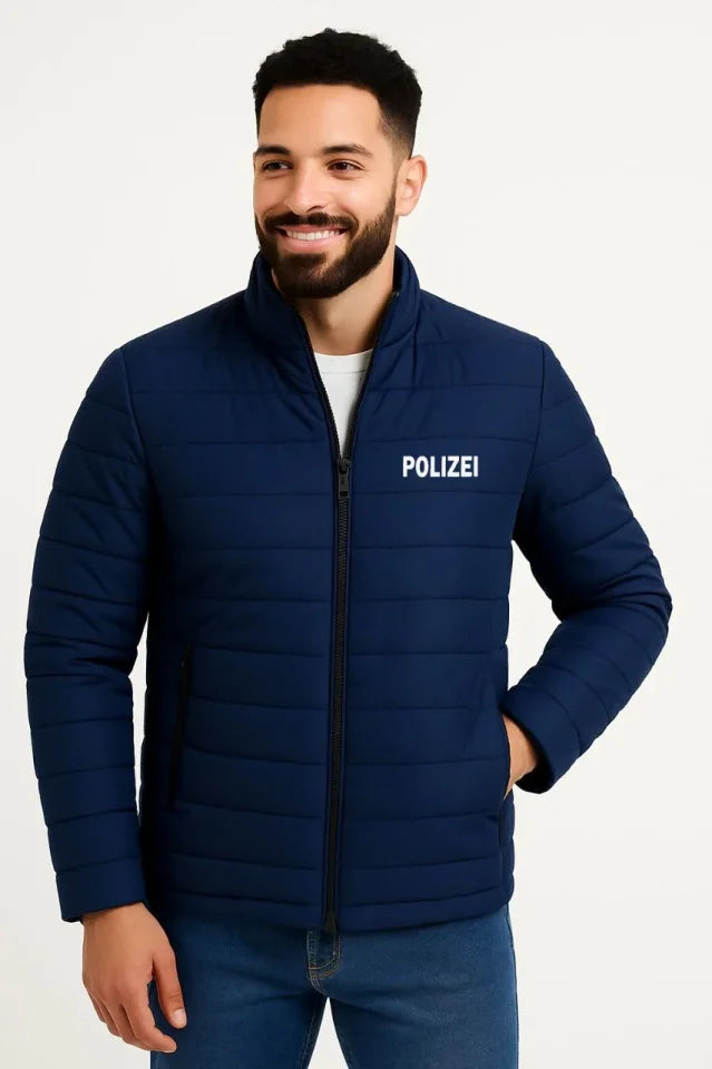 Erkek Mikro Su İtici Kapitone Baskılı Astarlı Fermuarlı Bomber Mont - Lacivert (182532)