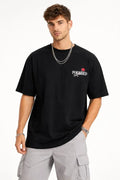 Erkek Bisiklet Yaka Baskılı  Kısa Kollu Tişört Streetwear Günlük Basic Pamuklu T-shirt - Siyah (184606)