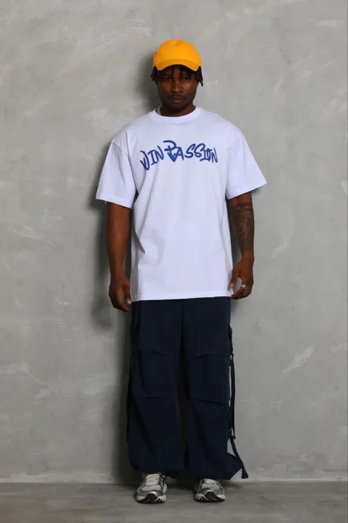 Erkek Baskılı T-Shirt Kısa Kol Bisiklet Yaka Regular Fit Rahat Kalıp Günlük Tişört - Beyaz (185463)