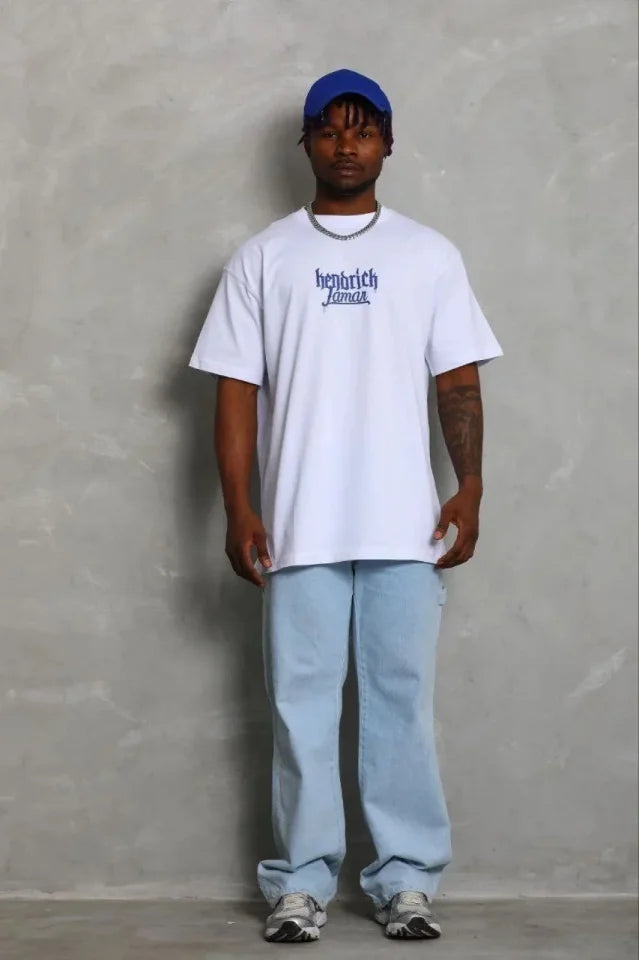 Erkek Baskılı T-Shirt Kısa Kol Bisiklet Yaka Regular Fit Rahat Kalıp Günlük Tişört - Beyaz (185470)