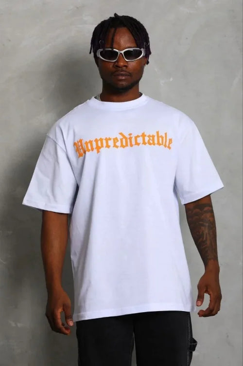 Erkek Baskılı T-Shirt Kısa Kol Bisiklet Yaka Regular Fit Rahat Kalıp Günlük Tişört - Beyaz (185478)