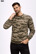 Erkek Kamuflaj Bisiklet Yaka Sweatshirt