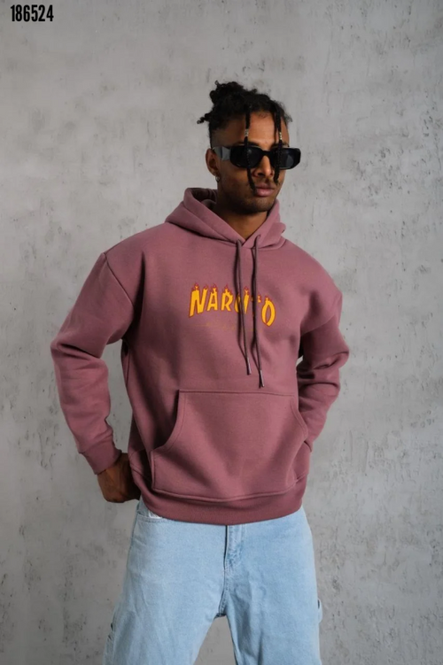 Erkek Oversize Sweatshirt Gül Kurusu