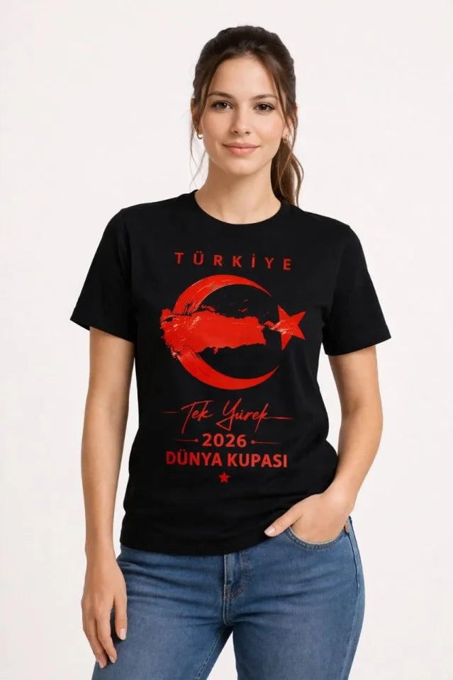TÜRKİYE Ay Yıldız 2026 Dünya Kupasi Taraftar Forma T-Shirt - Siyah (186736)