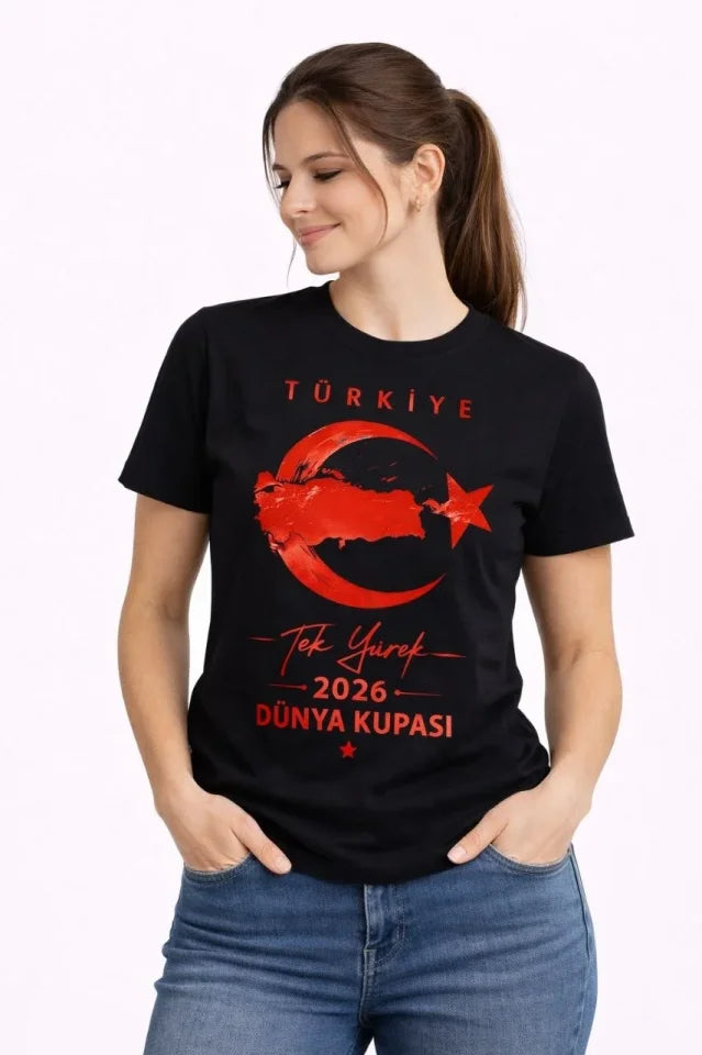 TÜRKİYE Ay Yıldız 2026 Dünya Kupasi Taraftar Forma T-Shirt - Siyah (186736)