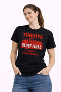 TÜRKİYE Baskılı Tişört Ay Yıldız 2026 Dünya Kupası Taraftar Forma T-Shirt - Siyah (186742)