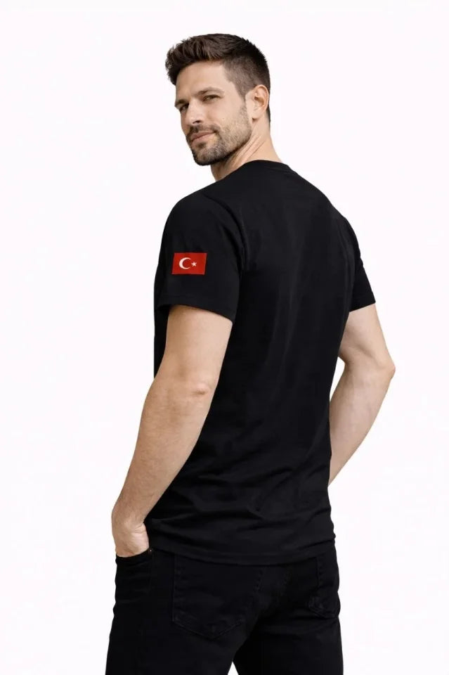 Erkek Türkiye World Cup 2026 Baskılı Tişört Futbol Temalı Forma T-Shirt - Siyah (186840)
