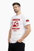 Erkek Türkiye World Cup 2026 Baskılı Tişört Futbol Temalı Forma T-Shirt - Beyaz (186841)
