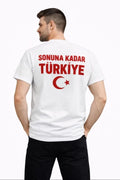 Erkek TÜRKİYE Ay Yıldız Baskılı Taraftar Forma T-Shirt - Beyaz (186844)