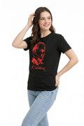 Atatürk Baskılı Tişört Kısa Kollu Bisiklet Yaka  T-Shirt - Siyah (187660)