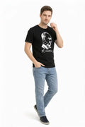 Erkek Atatürk Baskılı Tişört Kısa Kollu Bisiklet Yaka T-Shirt - Siyah (187665)