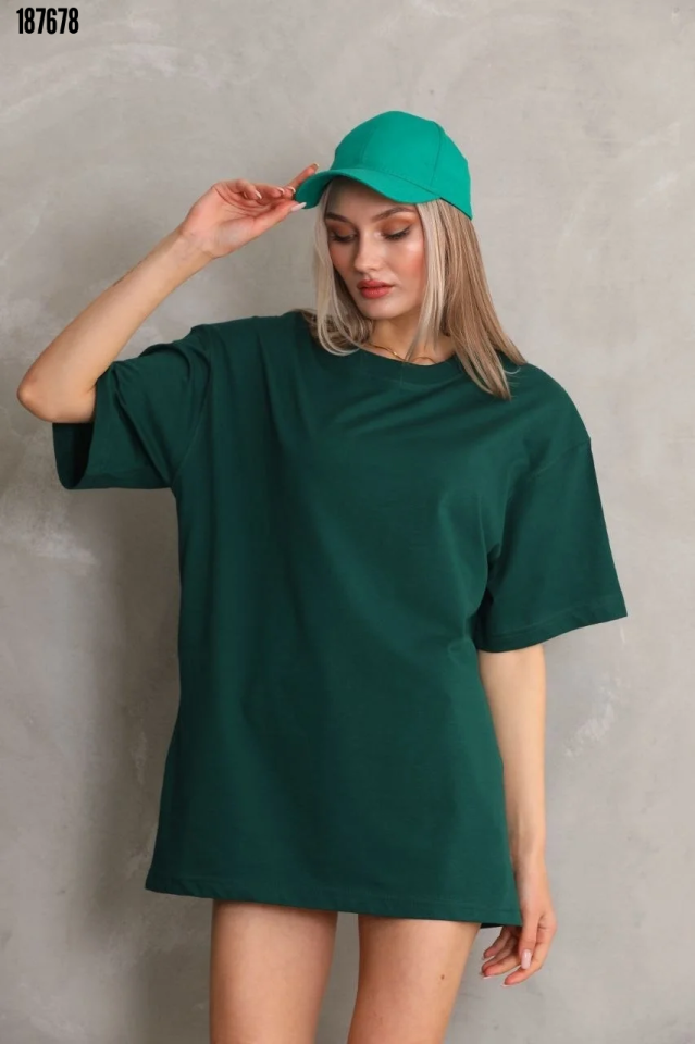 Regular Fit Tişört Bisiklet Yaka Yazlık Kısa Kol Basıc TShirt Yeşil