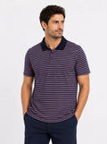 Erkek Pike Kumaş Gül Kurusu Çizgili Polo Yaka Tişört Kısa Kol T-Shirt - Siyah (189017)