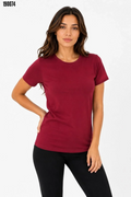 Basic Tişört Bisiklet Yaka Kısa Kol Günlük Yazlık Slim fit TShirt Bordo