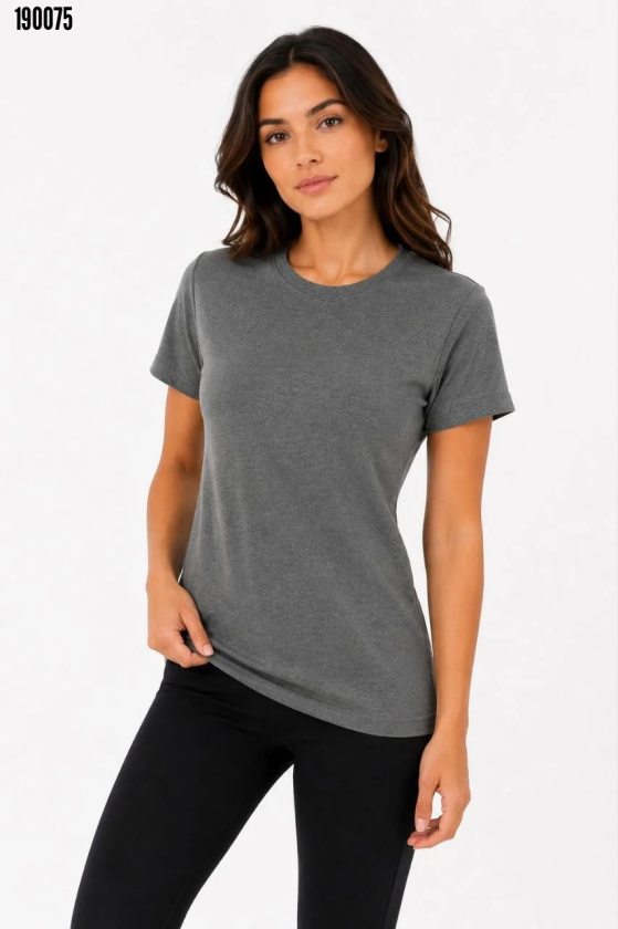 Basic Tişört Bisiklet Yaka Kısa Kol Günlük Yazlık Slim fit TShirt Antrasit