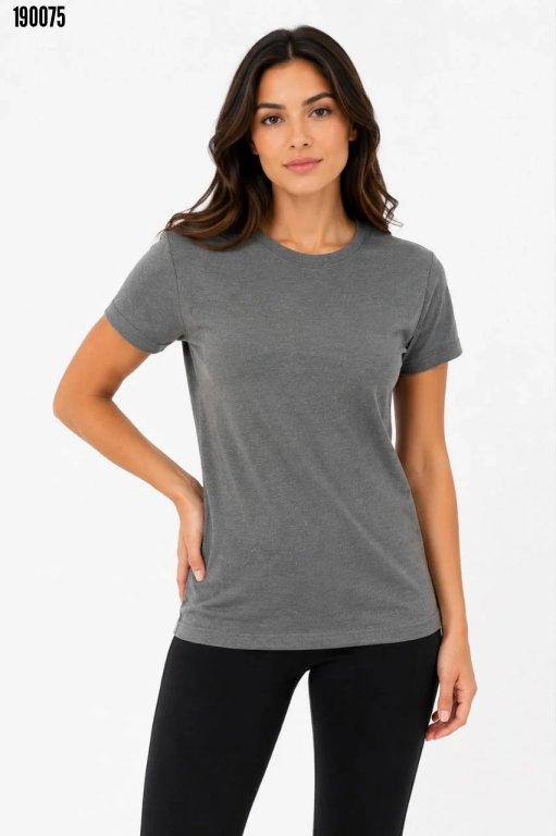 Basic Tişört Bisiklet Yaka Kısa Kol Günlük Yazlık Slim fit TShirt Antrasit