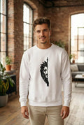 Sevgililer Günü Baskılı Oversize Bisiklet Yaka Sweatshirt - Beyaz (191091)