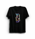 14 Şubat Sevgililer Günü Love Baskılı Oversize Bisiklet Yaka T-shirt - Siyah (191102)