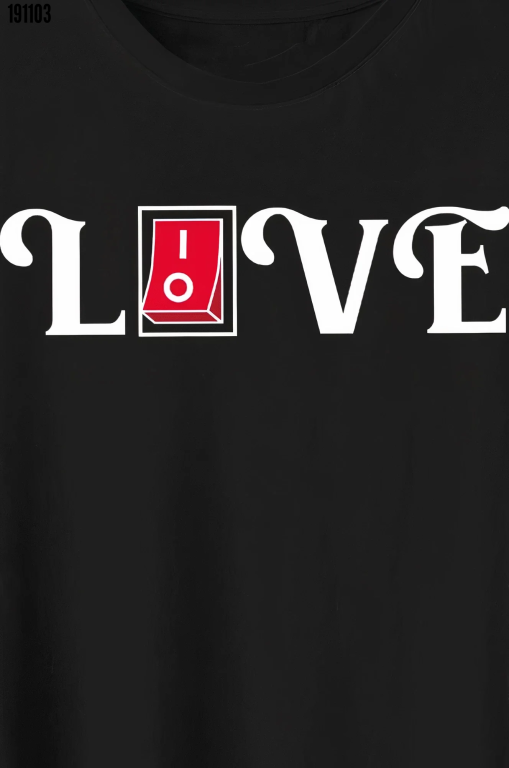 14 Şubat Sevgililer Günü Love Baskılı Oversize Bisiklet Yaka Tshirt Siyah