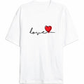 14 Şubat Tişört Sevgililer Günü İçin Özel Tasarım Love Baskılı T-shirt - Beyaz (191104)