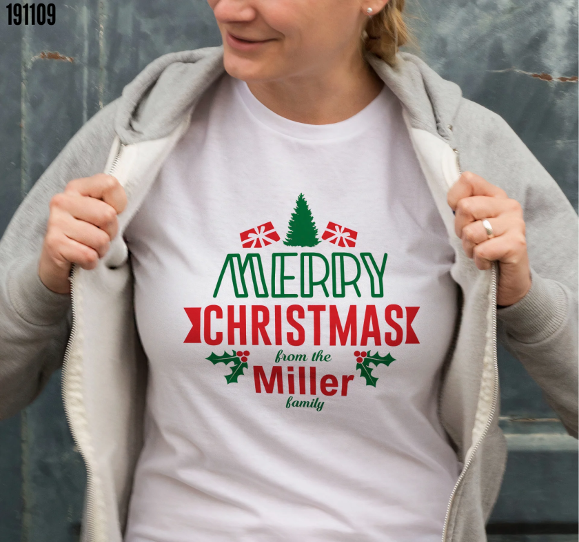 Yılbaşı Merry Christmas Miller Baskılı Oversize Bisiklet Yaka Tshirt Beyaz
