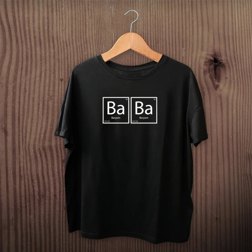 Babalar Günü Hediye Baba Temalı Baskılı Oversize Bisiklet Yaka T-shirt - Siyah (191120)