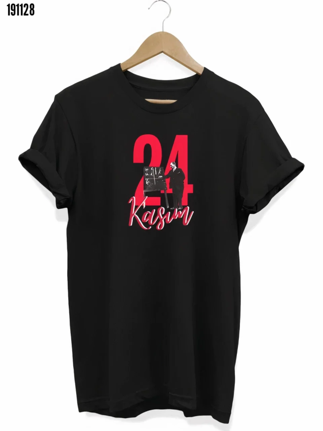 24 Kasım Öğretmenler Günü Öğretmen Hediyesi Baskılı Oversize Tshirt Siyah