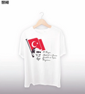 19 Mayıs Atatürkü Anma Gençlik ve Spor Bayramı Baskılı Oversize Tshirt Beyaz