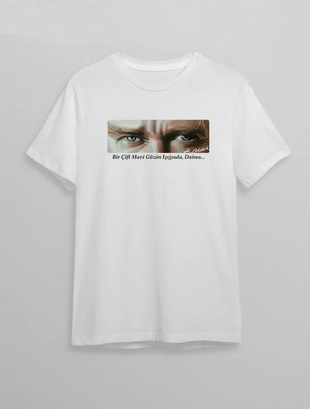 10 Kasım Atatürk'ü Anma Günü Baskılı Oversize Bisiklet Yaka T-shirt - Beyaz (191145)