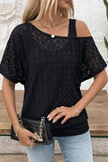 Kadın Askılı Yuvarlak Yaka Viskon Atlet Ve Yarasa Kollu Omuzdan Açık Dantel Bluz Ikili Takım (186145)