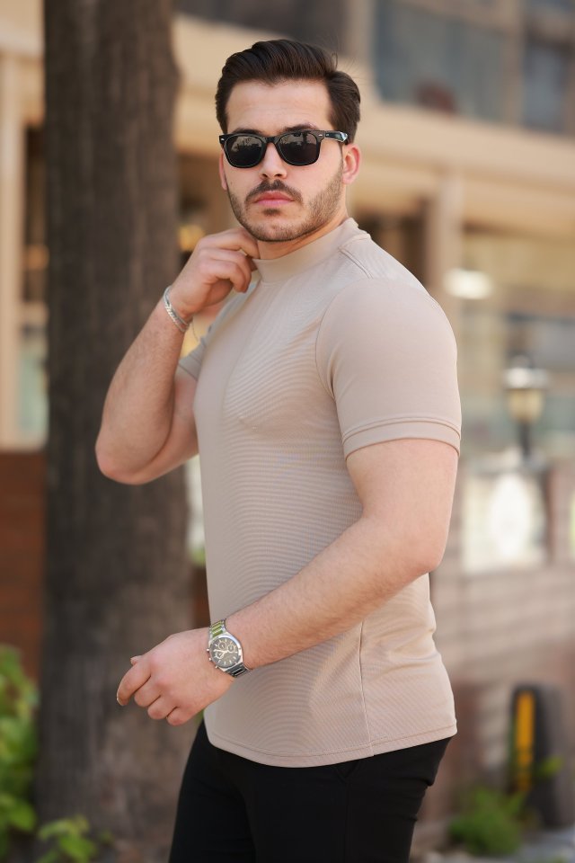 Erkek Yarım Balıkçı Yaka Kısa Kollu T-shirt (160104)