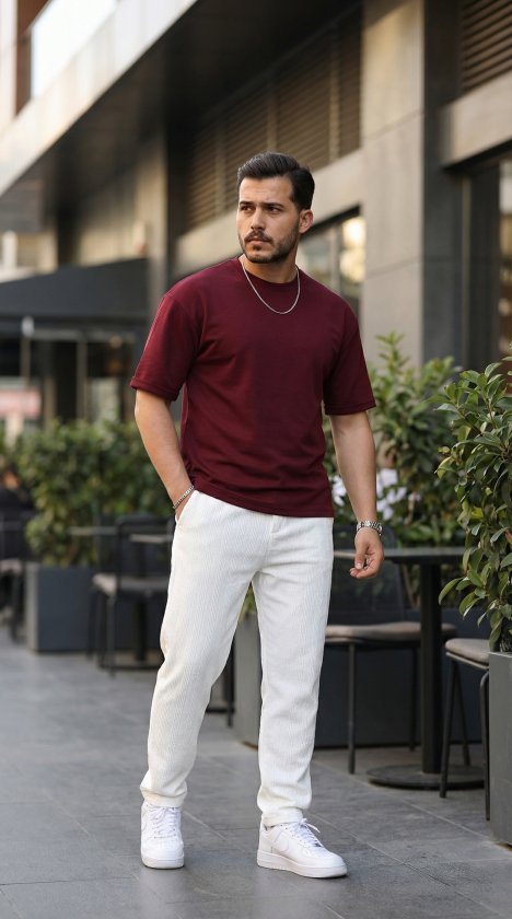 Erkek Duble Kol Basic Tişört (185019)