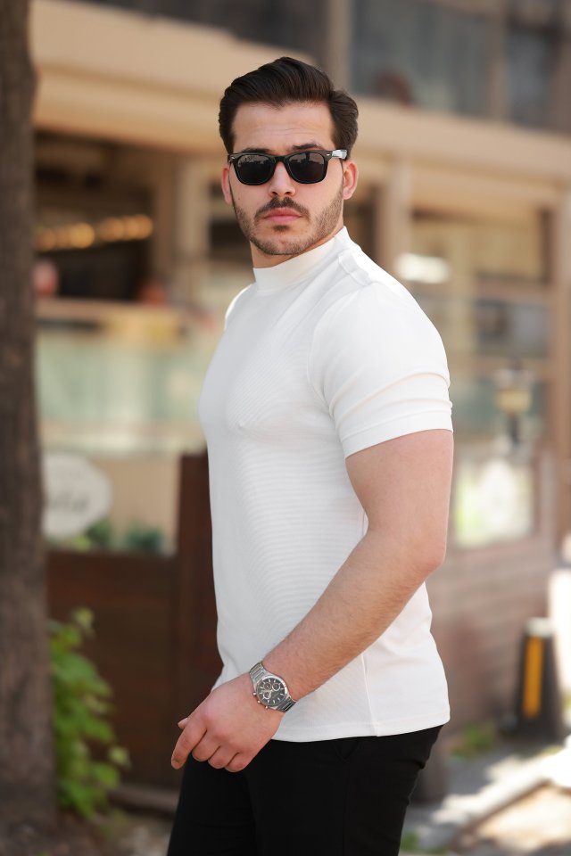 Erkek Yarım Balıkçı Yaka Kısa Kollu T-shirt (160103)