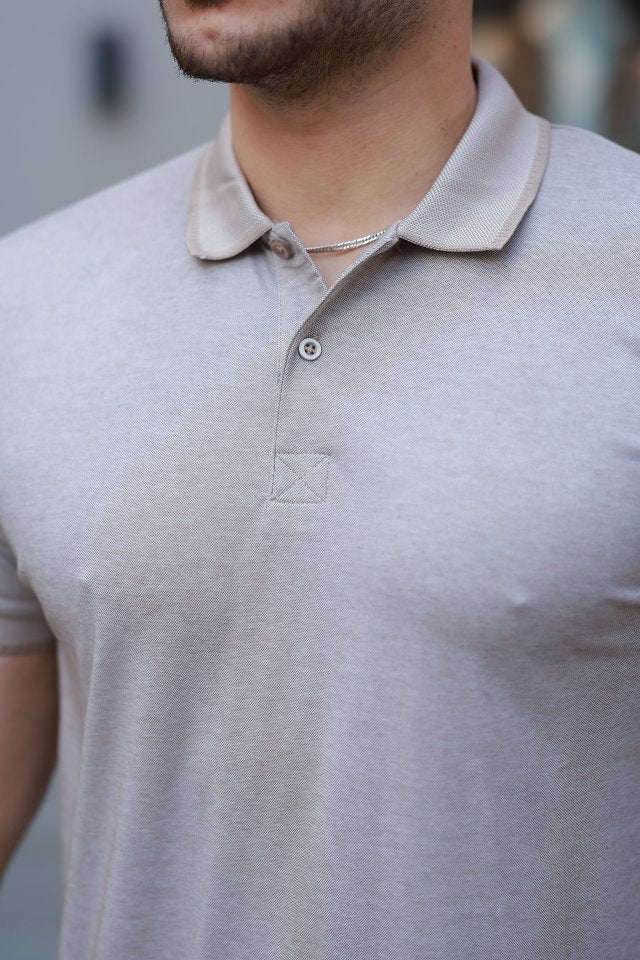 Erkek Yakalı Kagi Kumaş Kısa Kollu T-shirt (160900)