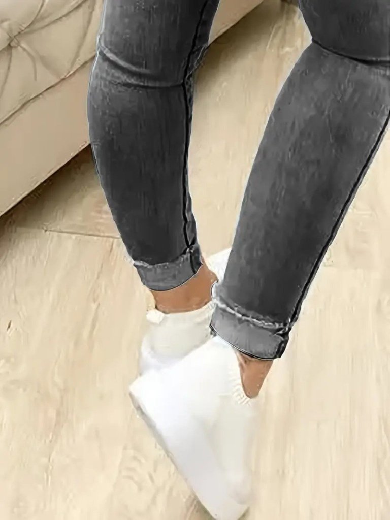 Kadın Yüksek Bel önden Düğmeli Jean Pantolon (171924)