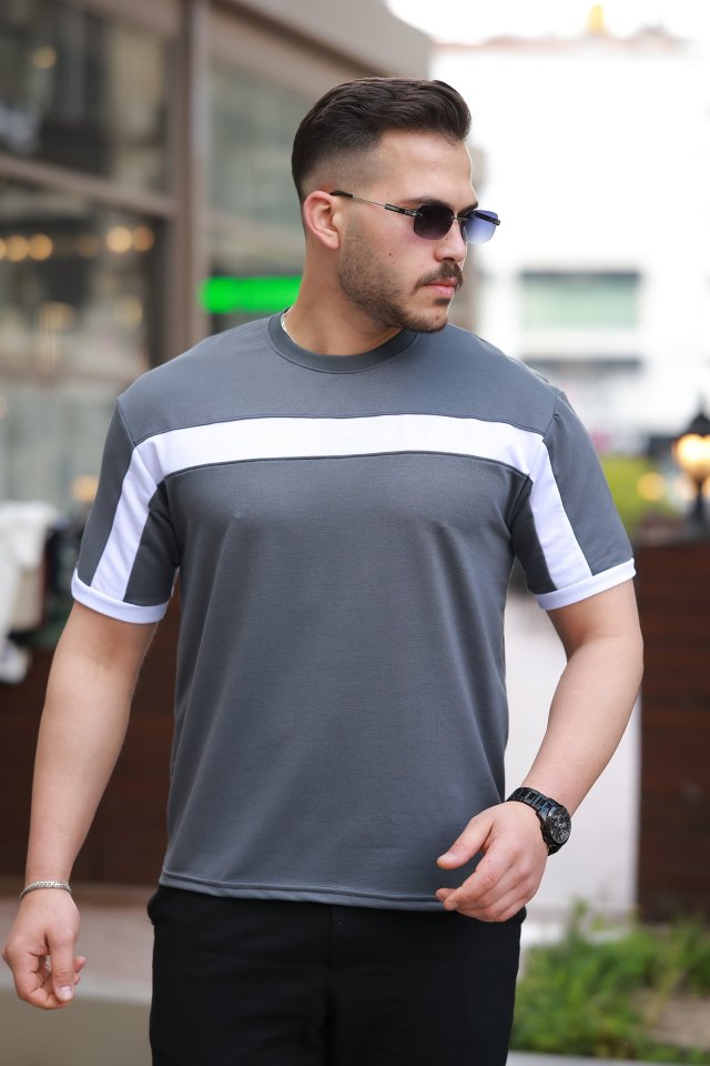 Erkek Şerit Detaylı Kısa Kollu T-shirt (160883)