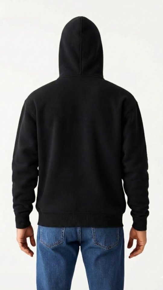 Samuray Ninja Çift Kapüşonlu ZIP Fermuarlı Kanguru Cepli Tam Fermuarlı Hoodie Sweatshirt - Siyah (179887)