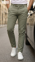 Erkek slim fit dilli kumaş pantolon